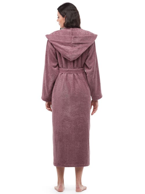 Arus Paradise Womens Hooded Cotton Bath Robe In Purple