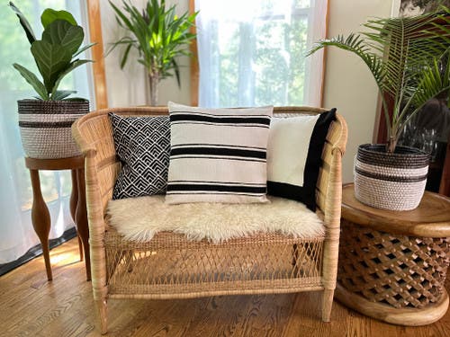 Mbare Striped White Sadza Pillow Cover 46cm In White