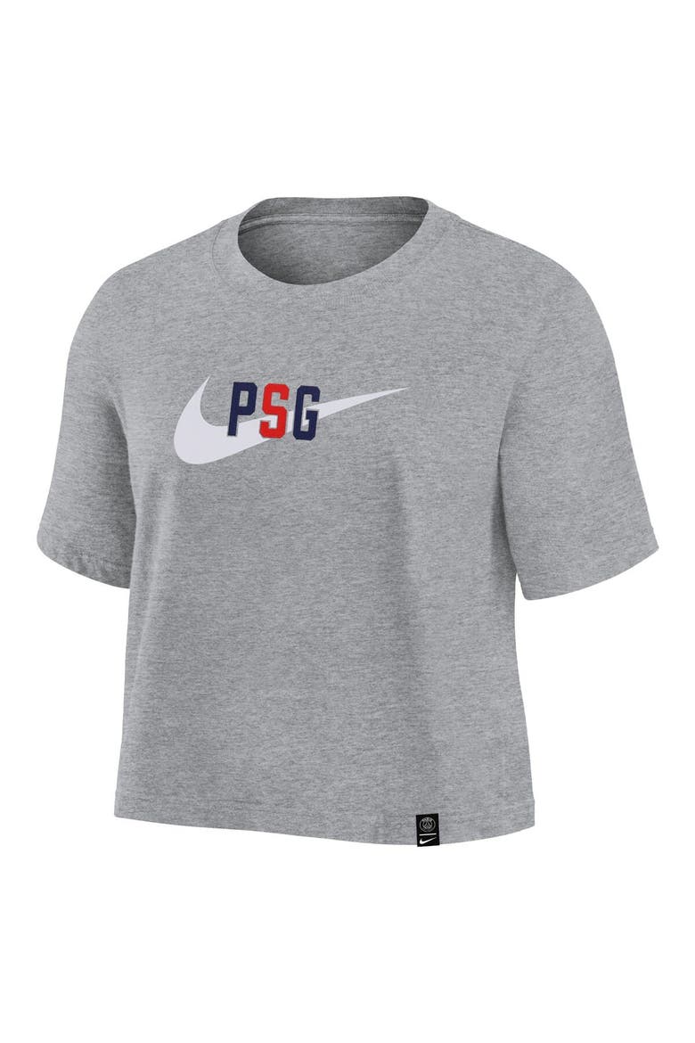 Women's Paris Saint-Germain Nike Heather Gray Swoosh T-Shirt, Alternate, color, Heather Gray