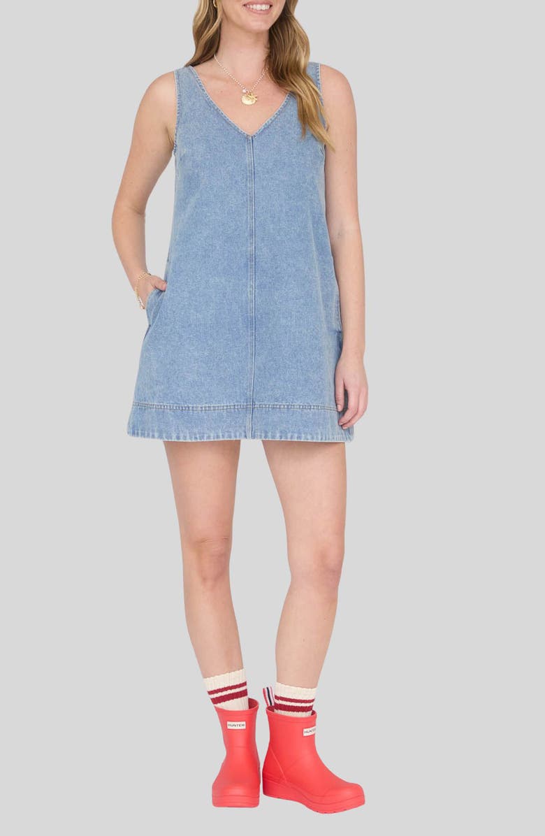 Blu Pepper Sleeveless Denim Minidress, Main, color, Light Denim