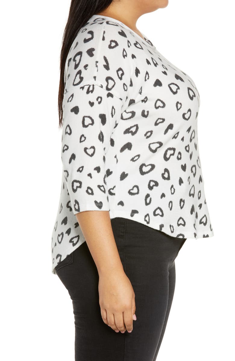 Bobeau Heart Hacci Knit Top, Alternate, color,