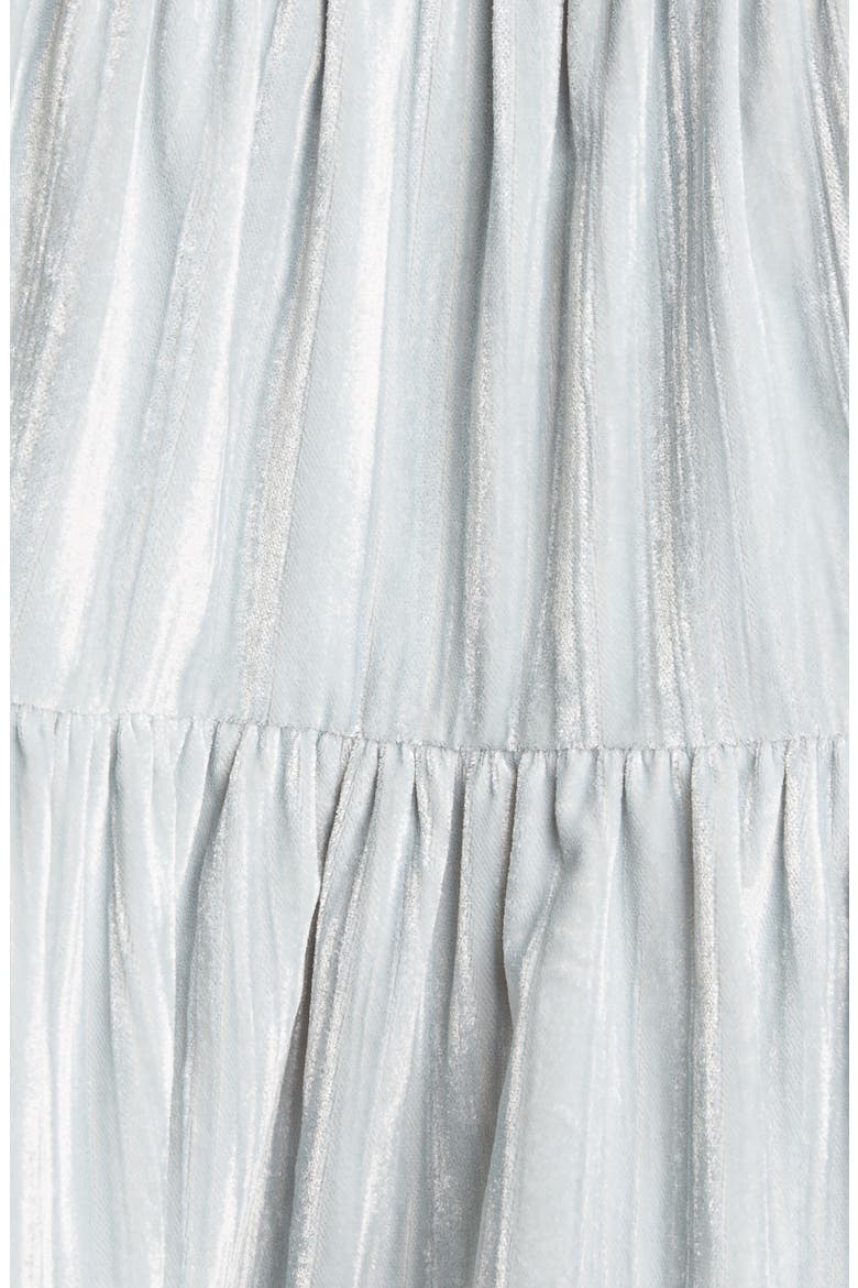 Ruched Long Sleeve Textured Velvet Blouse, Alternate, color, PALE SEA GLASS