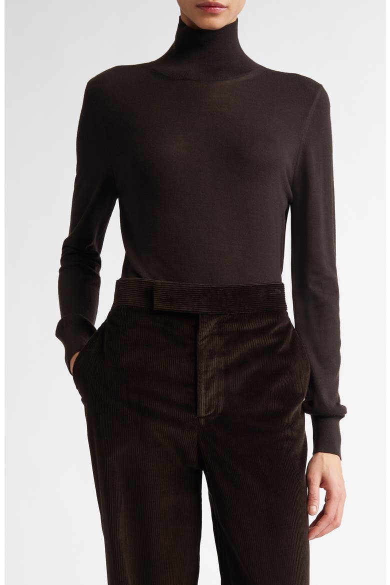 Susan Turtleneck Virgin Wool Sweater, Main, color, ESPRESSO
