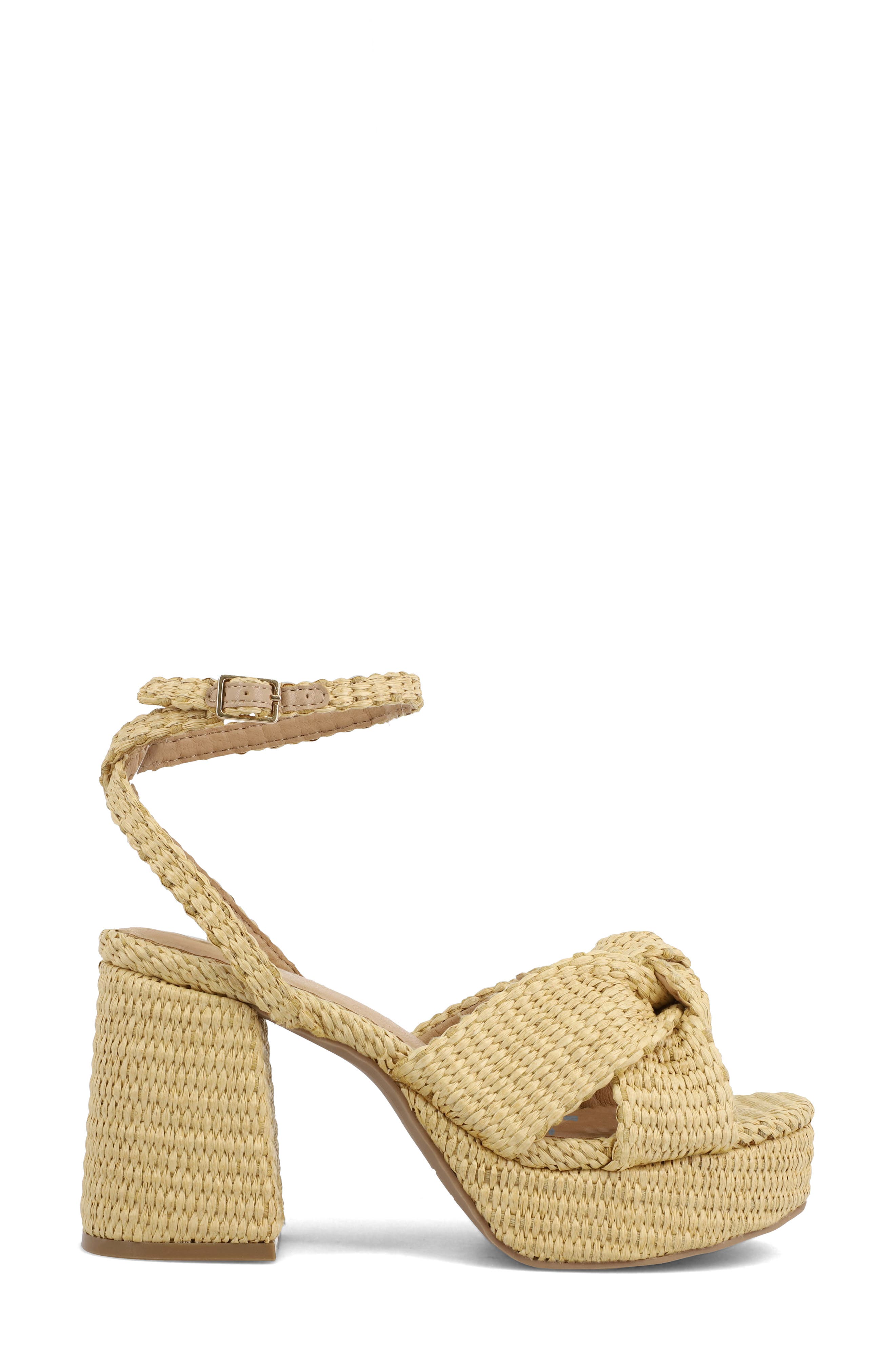 MIA Reese Raffia Platform Sandal, Alternate, color, Natural