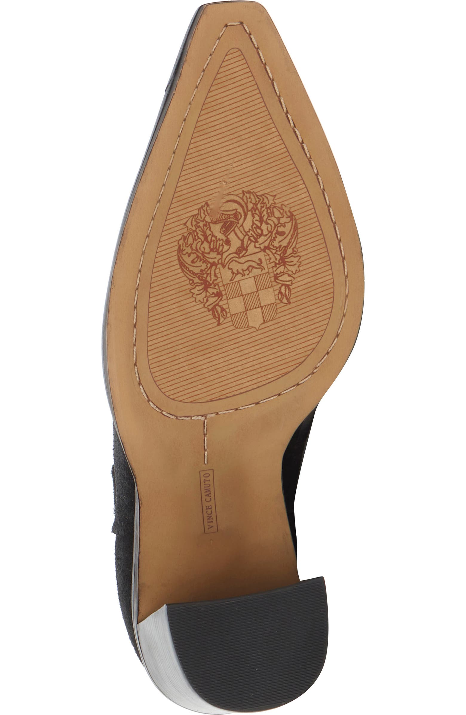Vince Camuto Women's Wellinda Ankle Bootie – Western-Inspired Suede Boot With Stacked Heel, Back Zip
