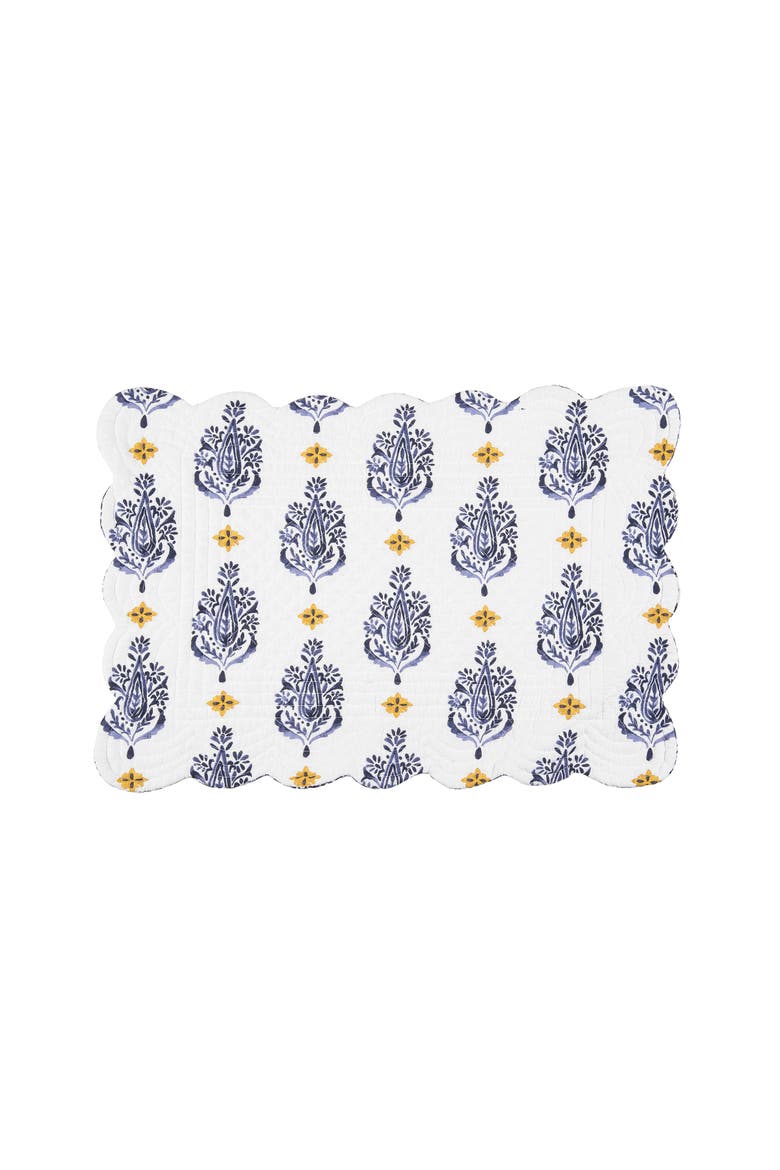 Serena Cotton Placemats, Set of 6, 13" x 19", Alternate, color, Blue