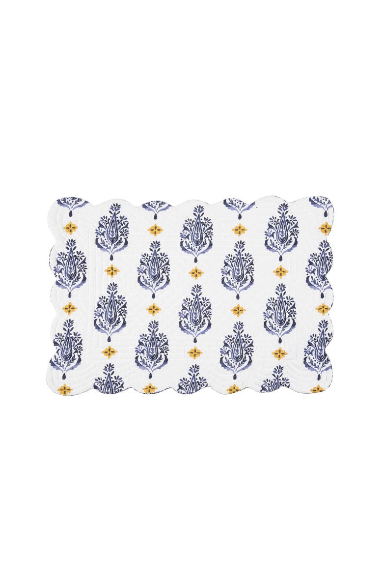 C&F Home Serena Cotton Placemats, Set of 6, 13" x 19", Alternate, color, Blue