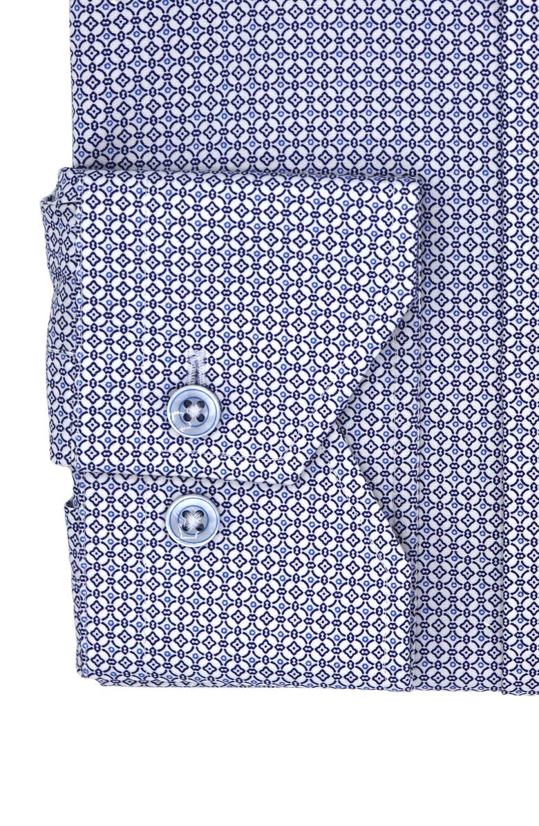 Lorenzo Uomo Geometric Print Trim Fit Cotton Dress Shirt, Alternate, color, 