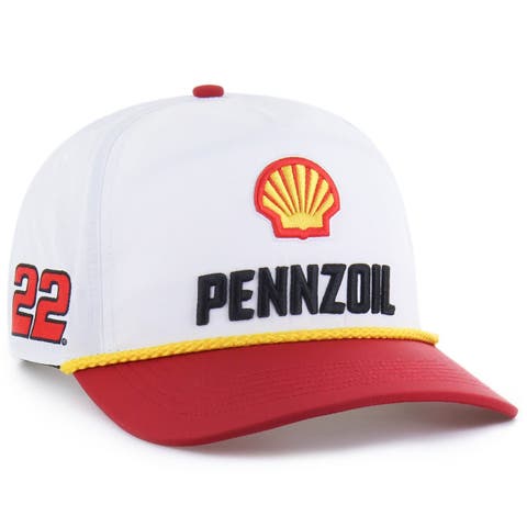 Men's '47 White/Red Joey Logano brrr° Shell-Pennzoil Rope Hitch Adjustable Hat