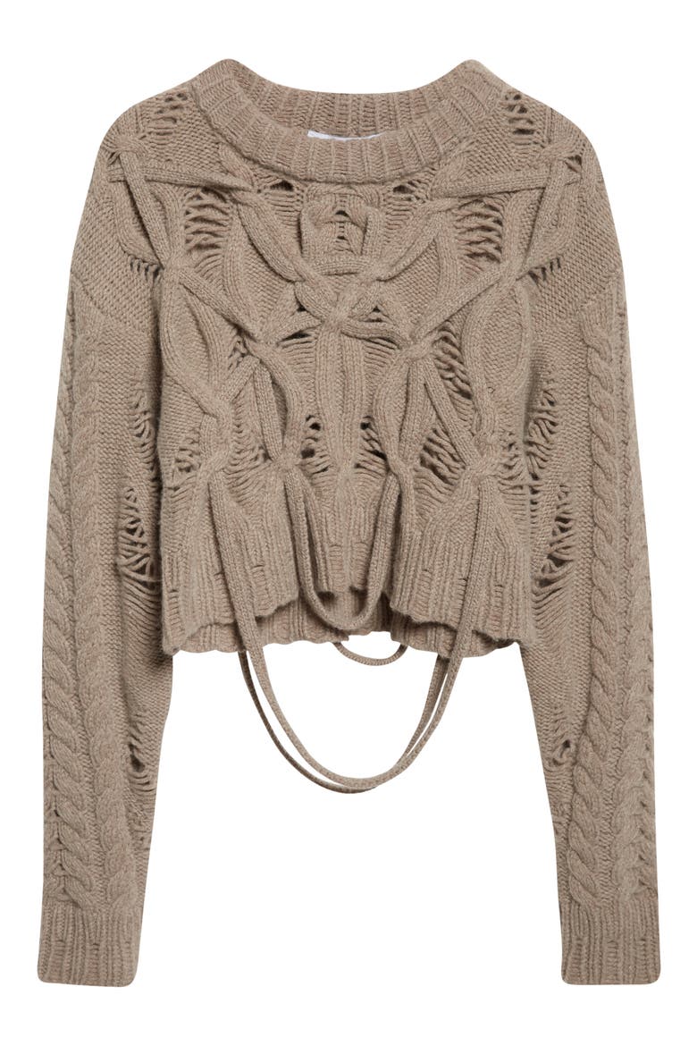 Briar Merino Wool & Cashmere Cable Sweater, Alternate, color, PURPLE HAZE