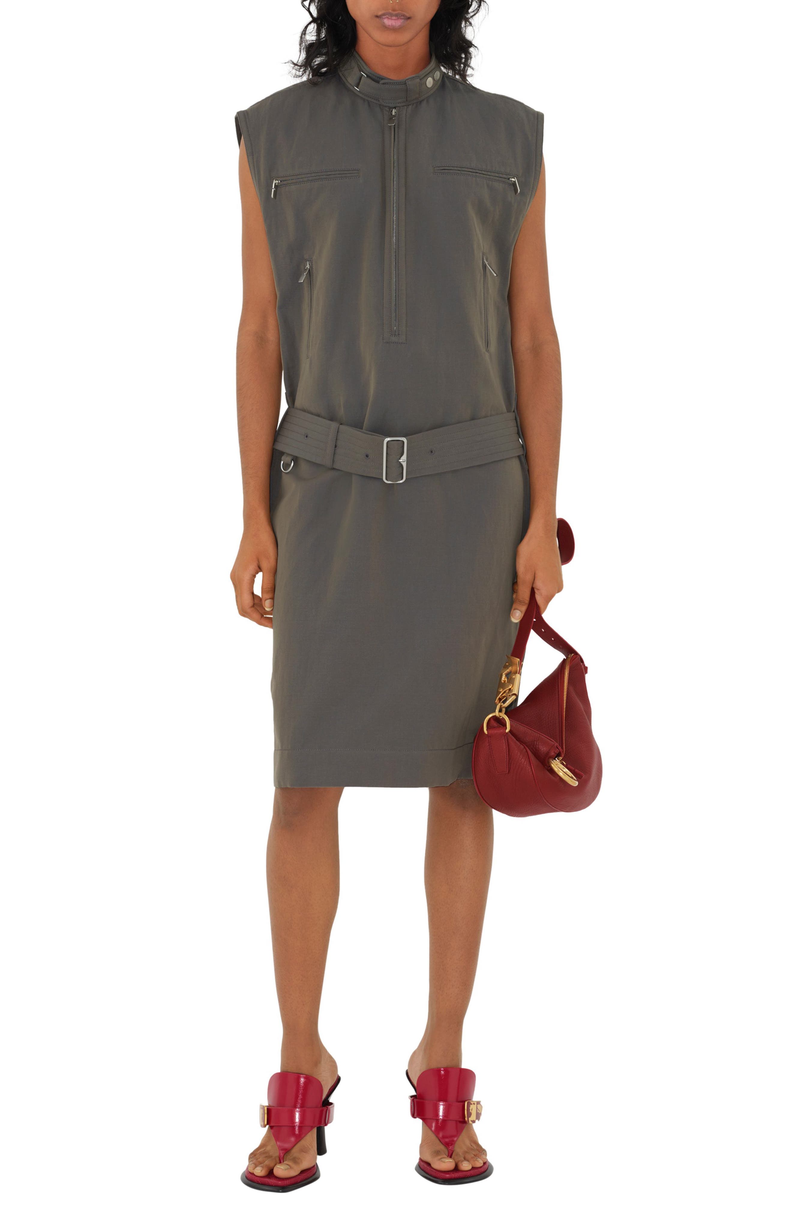 Burberry Small Knight Asymmetric Leather Shoulder Bag, Alternate, color, 