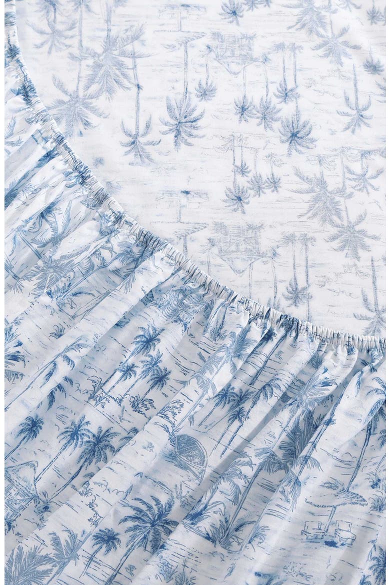 Surfside Cotton Percale Sheet Set, Alternate, color, WHITE / BLUE MULTI