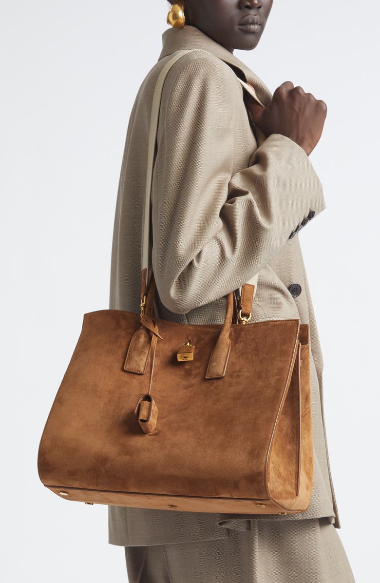 Saint Laurent Large Sac de Jour Suede Tote, Alternate, color,