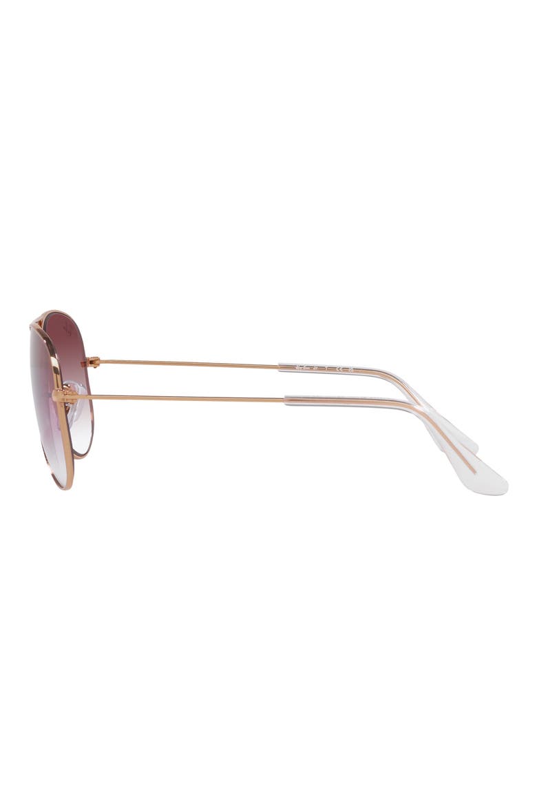 Junior 52mm Aviator Sunglasses, Alternate, color, ROSE GOLD