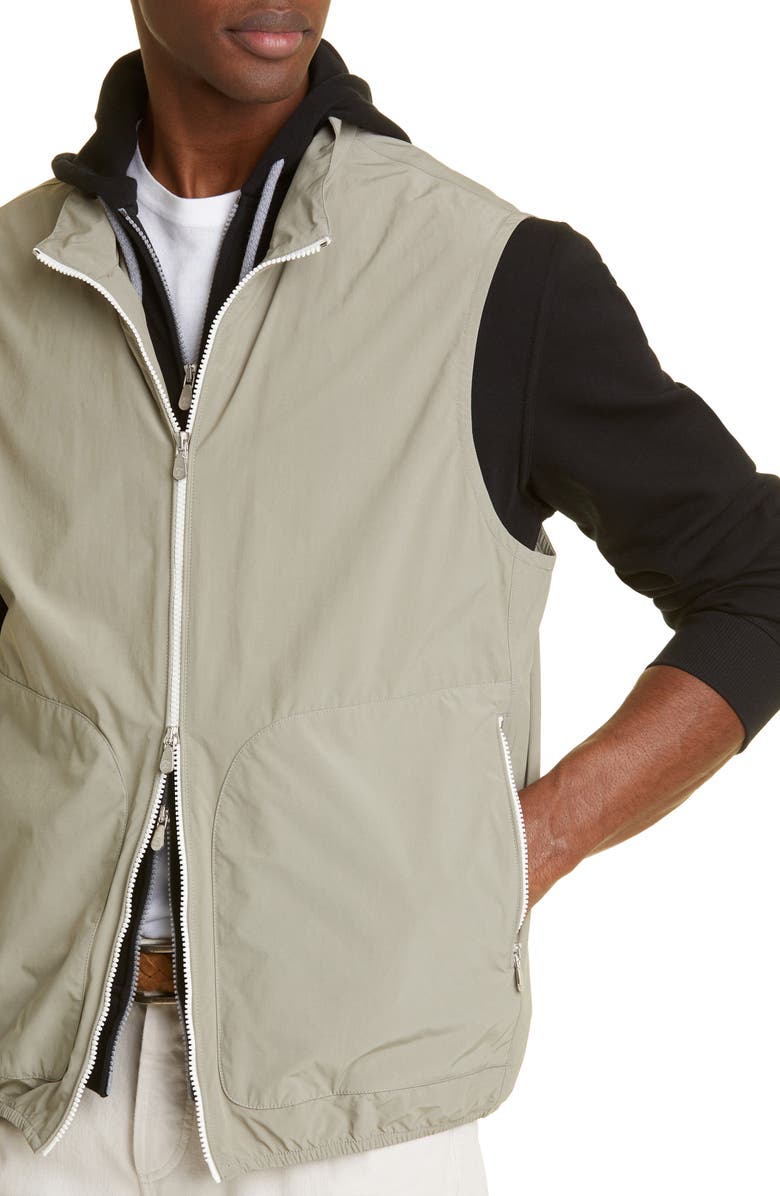 Brunello Cucinelli Stand Collar Vest, Alternate, color, 