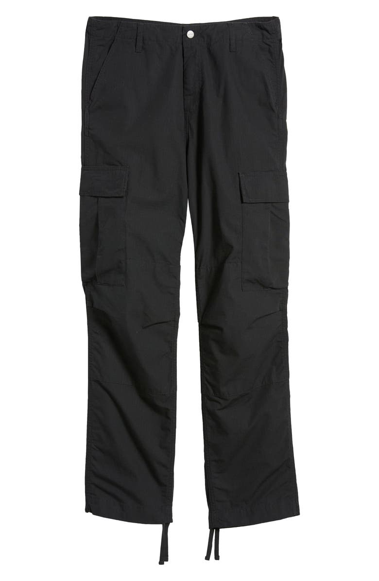 Carhartt Work In Progress Cotton Ripstop Cargo Pants, Alternate, color, Black Rinsed