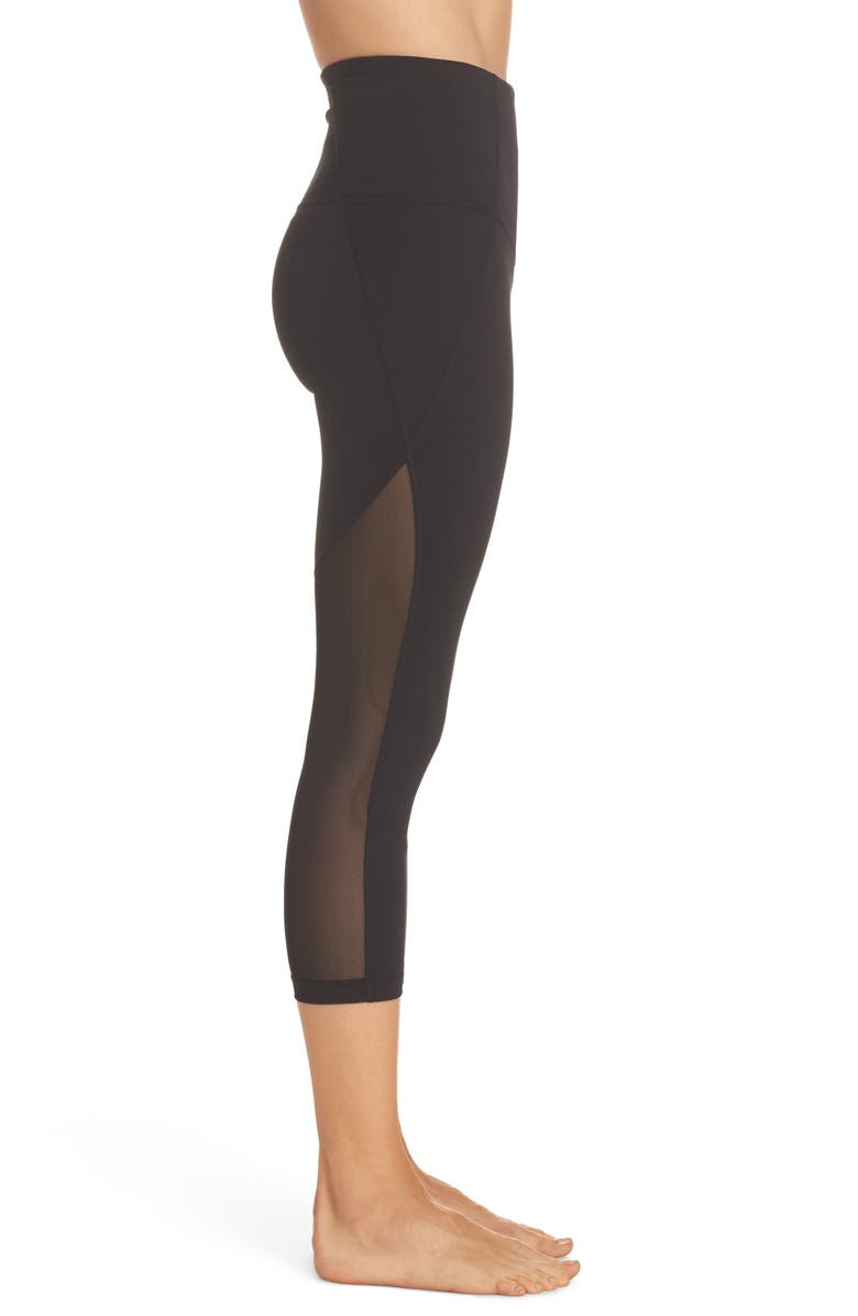 Zella 'Live In - Sultry' High Waist Mesh Crop Leggings, Alternate, color,