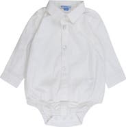 RuggedButts Baby Boys Long Sleeve Button Down Bodysuit