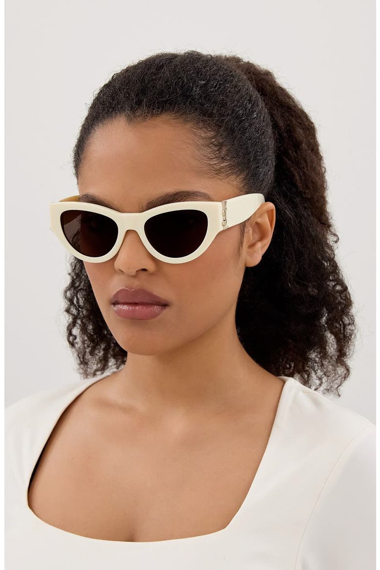 53mm Cat Eye Sunglasses, Alternate, color, IVORY