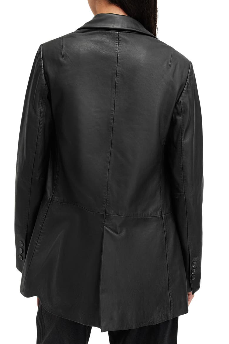 Deri Leather Blazer, Alternate, color, BLACK