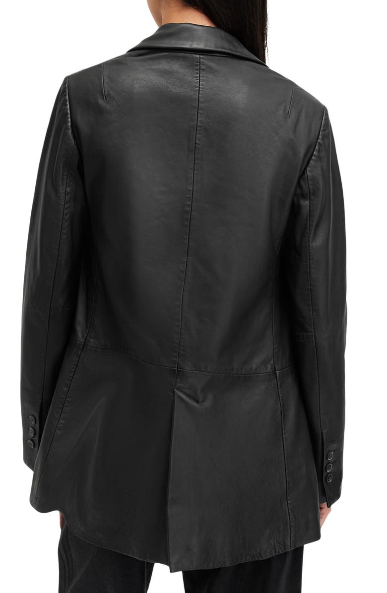 AllSaints Deri Leather Blazer, Alternate, color, Black