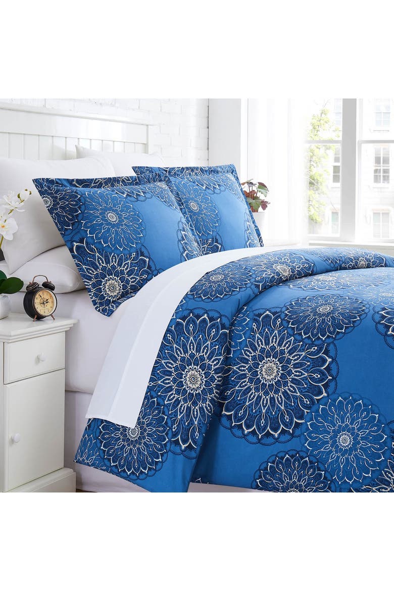 Midnight Floral Duvet Cover Set, Alternate, color, MIDNIGHT FLORAL BLUE