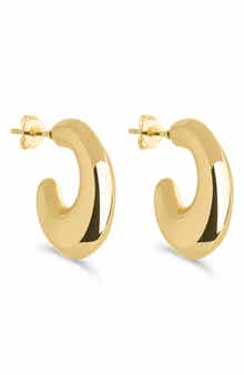 Sterling Forever Simone Tube Hoop Earrings