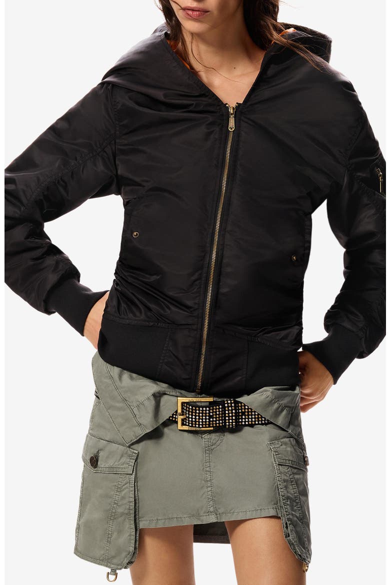 Masha Popova Hooded Jacket, Main, color, BLACK