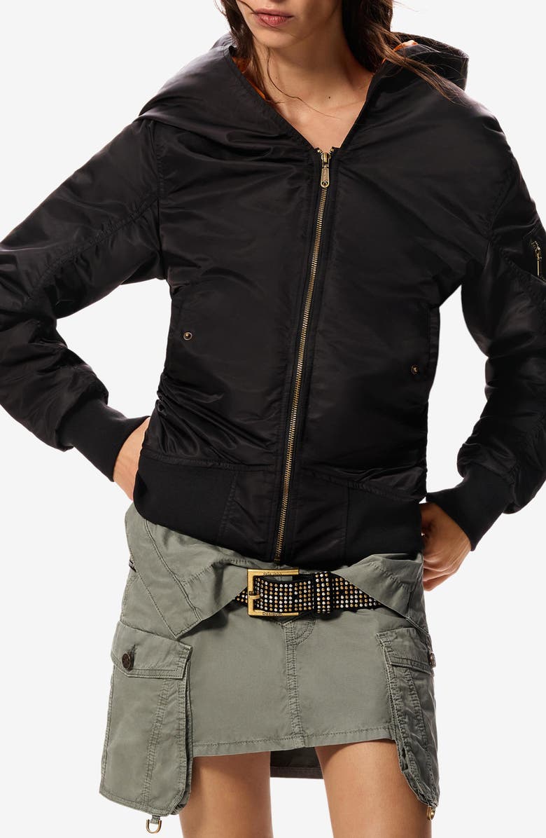 Desigual Masha Popova Hooded Jacket, Main, color, Black