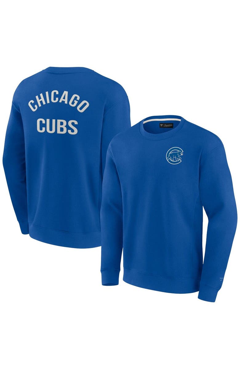 Fanatics Signature Unisex Fanatics Signature Royal Chicago Cubs Super Soft Pullover Crew Sweatshirt, Main, color, Royal