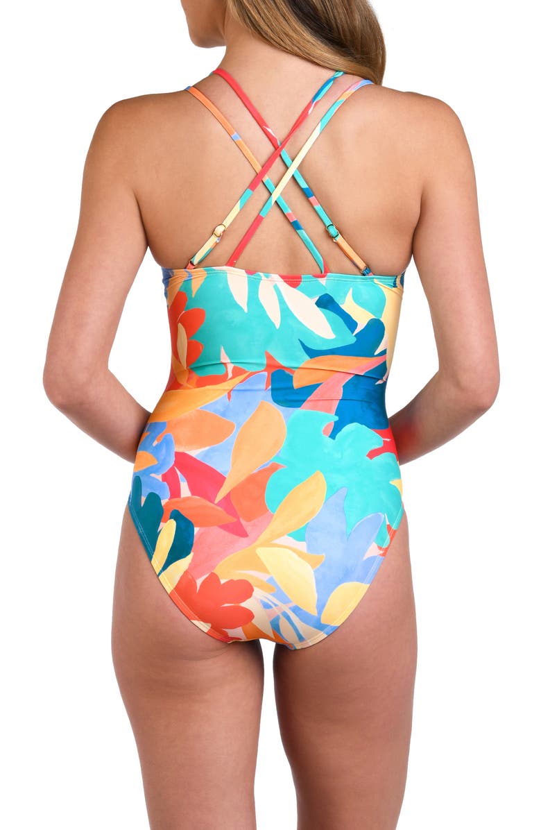 La Blanca Fantasy Resort One-Piece Swimsuit, Alternate, color, Orange Multi