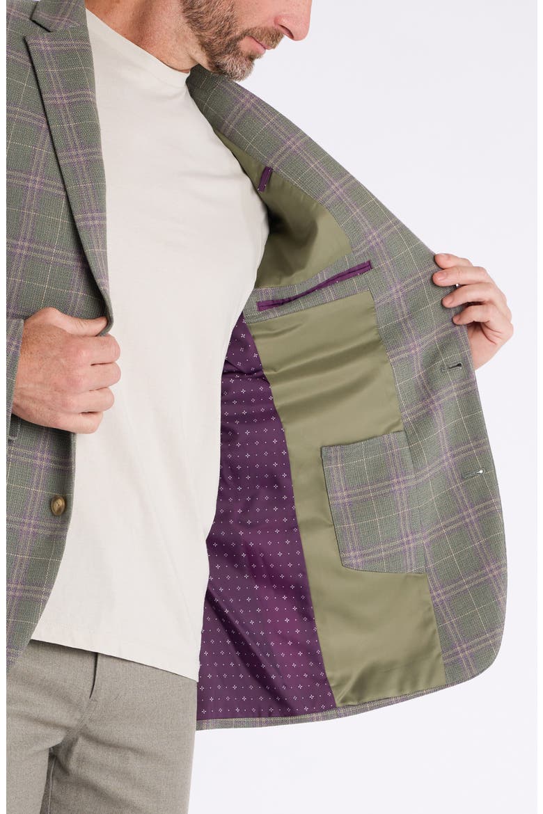 Windowpane Sport Coat, Alternate, color, MOSS