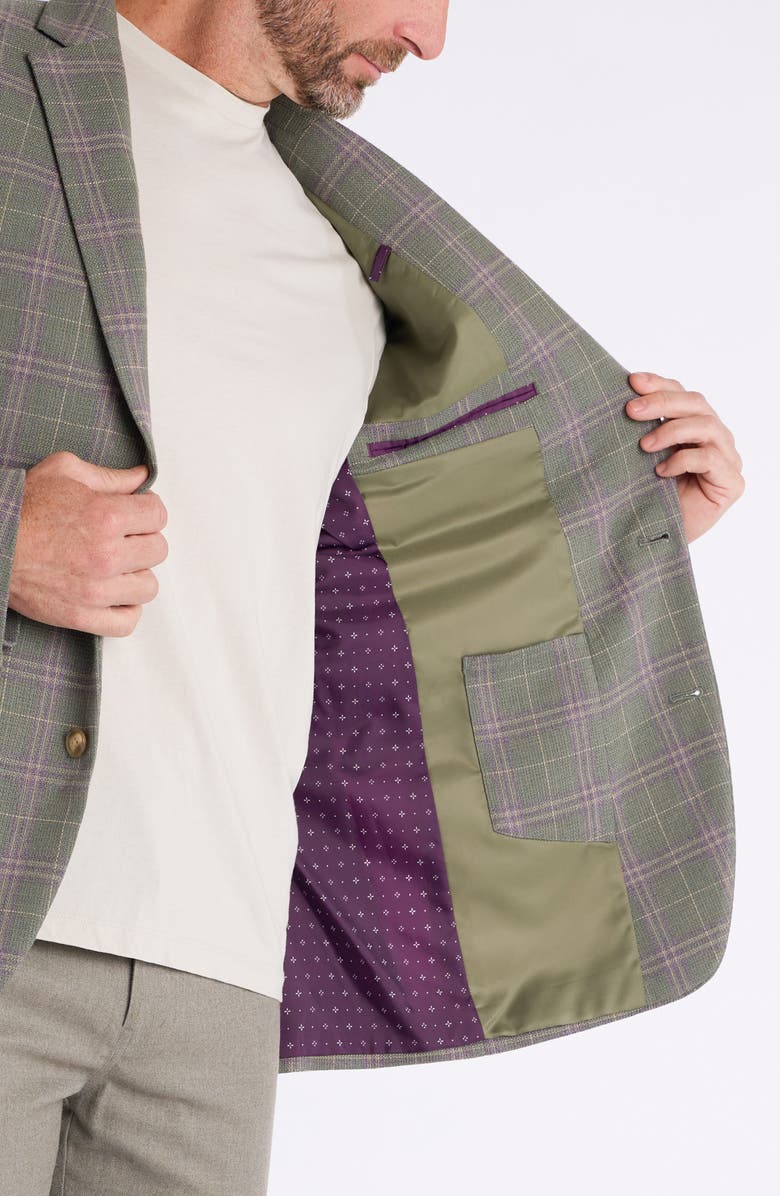 SAVILE ROW CO Windowpane Sport Coat, Alternate, color, Moss