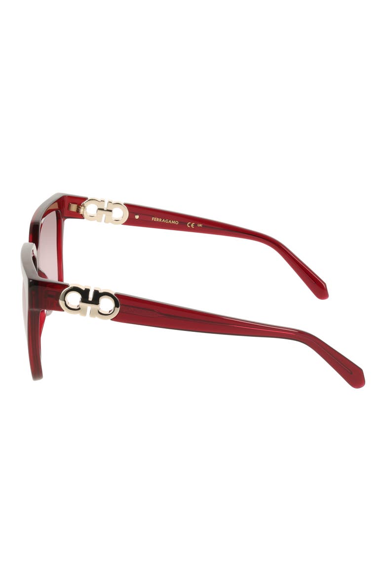 58mm Rectangular Sunglasses, Alternate, color, TRANSPARENT WINE
