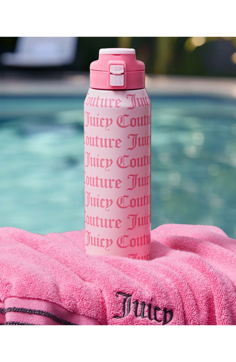Juicy Couture Glam Getaway Logo Flip Hydration Stainless Steel Tumbler, Alternate, color, Ballerina Pink