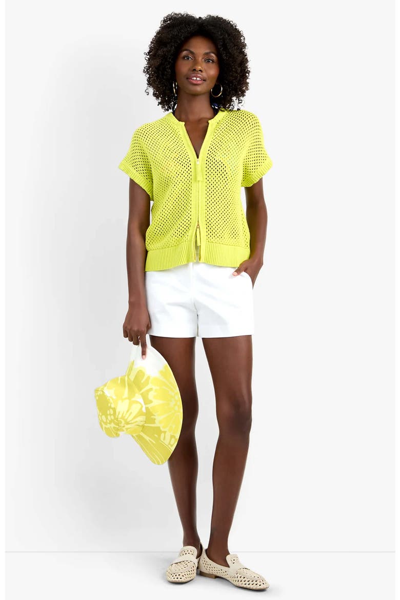 Hana Cotton Zip Cardigan, Main, color, Citrus