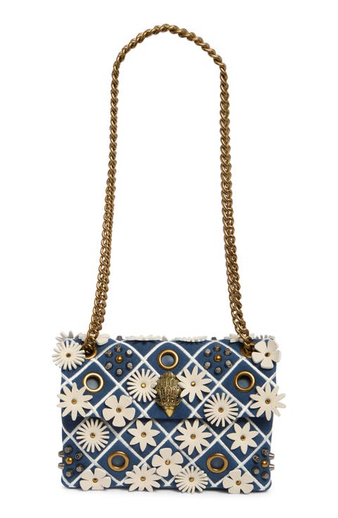 Mini Kensington Floral Appliquéé Leather Convertible Crossbody Bag