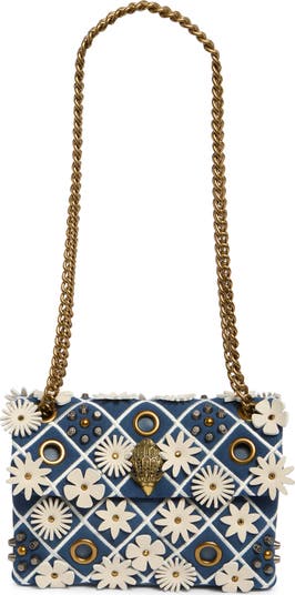 Mini Kensington Floral Appliquéé Leather Convertible Crossbody Bag