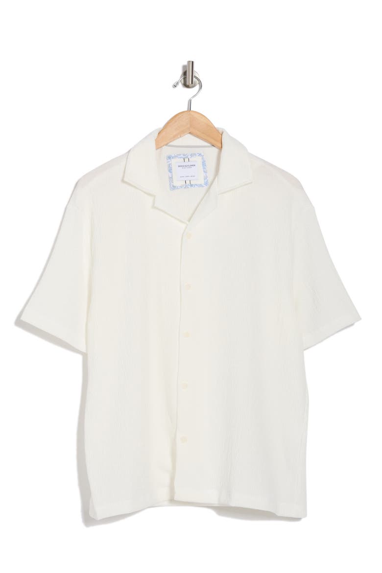 Textured Short Sleeve Shirt, Alternate, color, WHITE