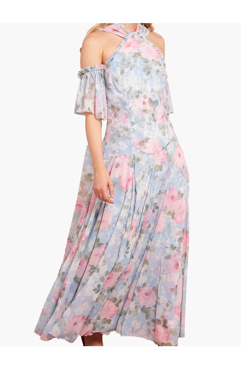 Needle & Thread Camille's Garden Halter Neck Ankle Gown, Alternate, color, Skylight