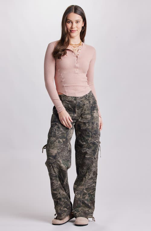 Unionbay Jude Camo Print High Waist Wide Leg Cargo Pants In Green