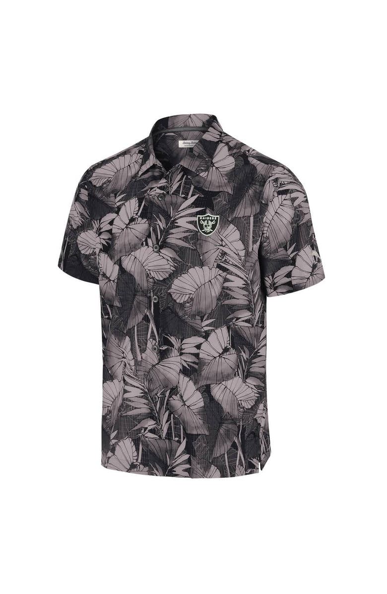 Tommy Bahama Men's Tommy Bahama Black Las Vegas Raiders Big & Tall Coast Nuevo Fronds IslandZone Button-Up Shirt, Alternate, color, 