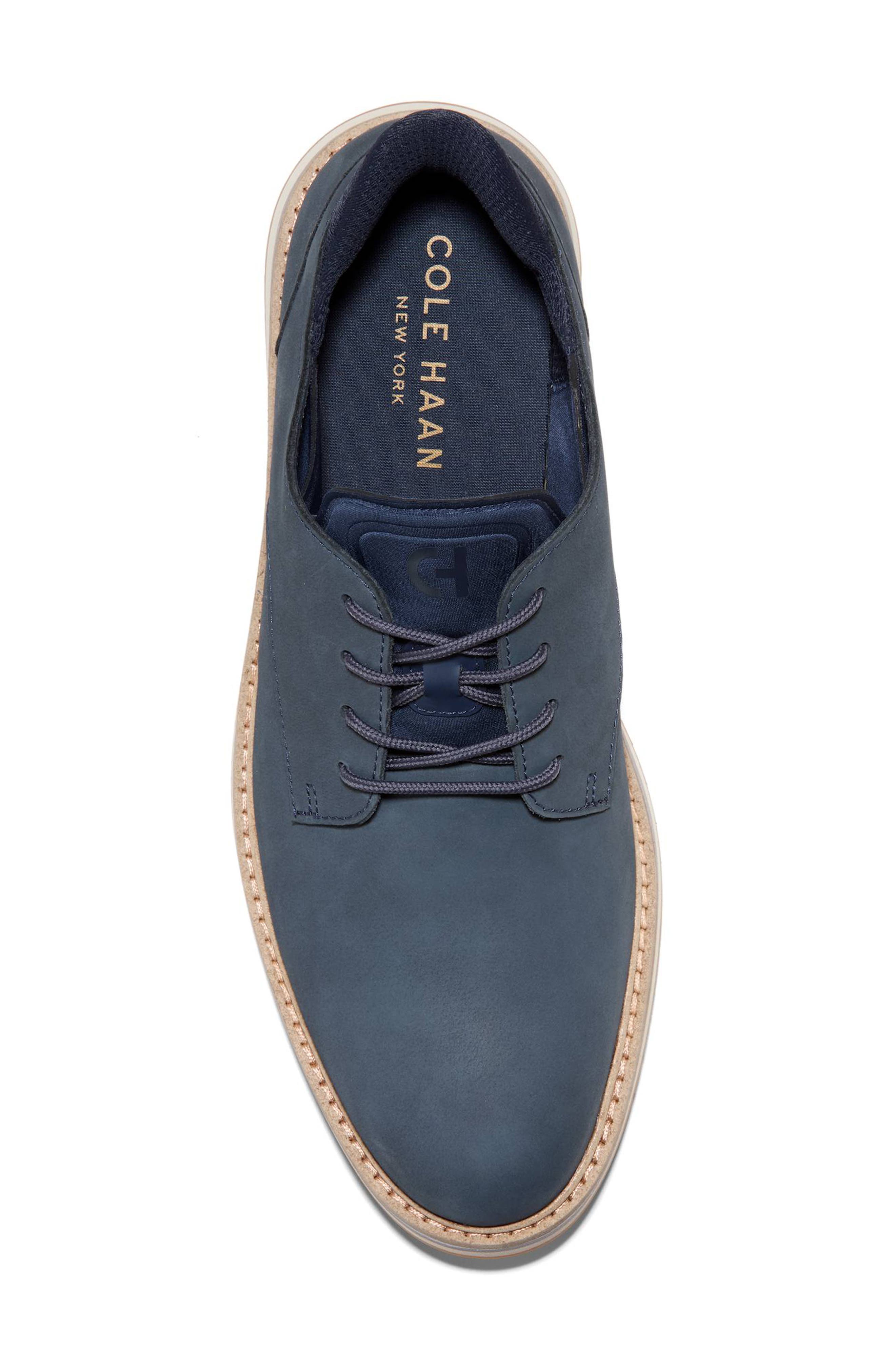 Cole Haan Mansfield Grand Plain Toe Derby, Alternate, color, Navy Blazer Nubuck/British Tan