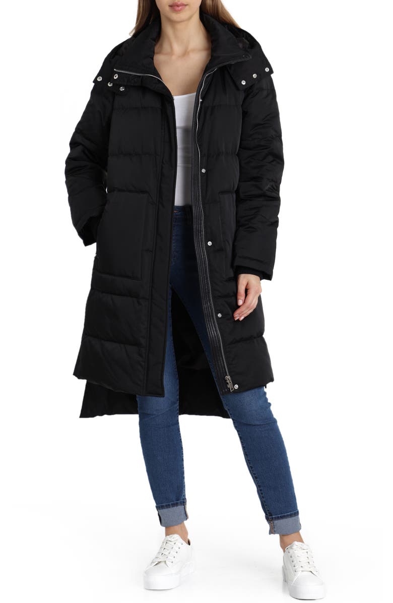 Avec Les Filles Insulated Step Hem Puffer Coat, Main, color, 