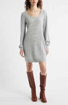 Treasure & Bond Mixed Stitch Long Sleeve Sweater Dress