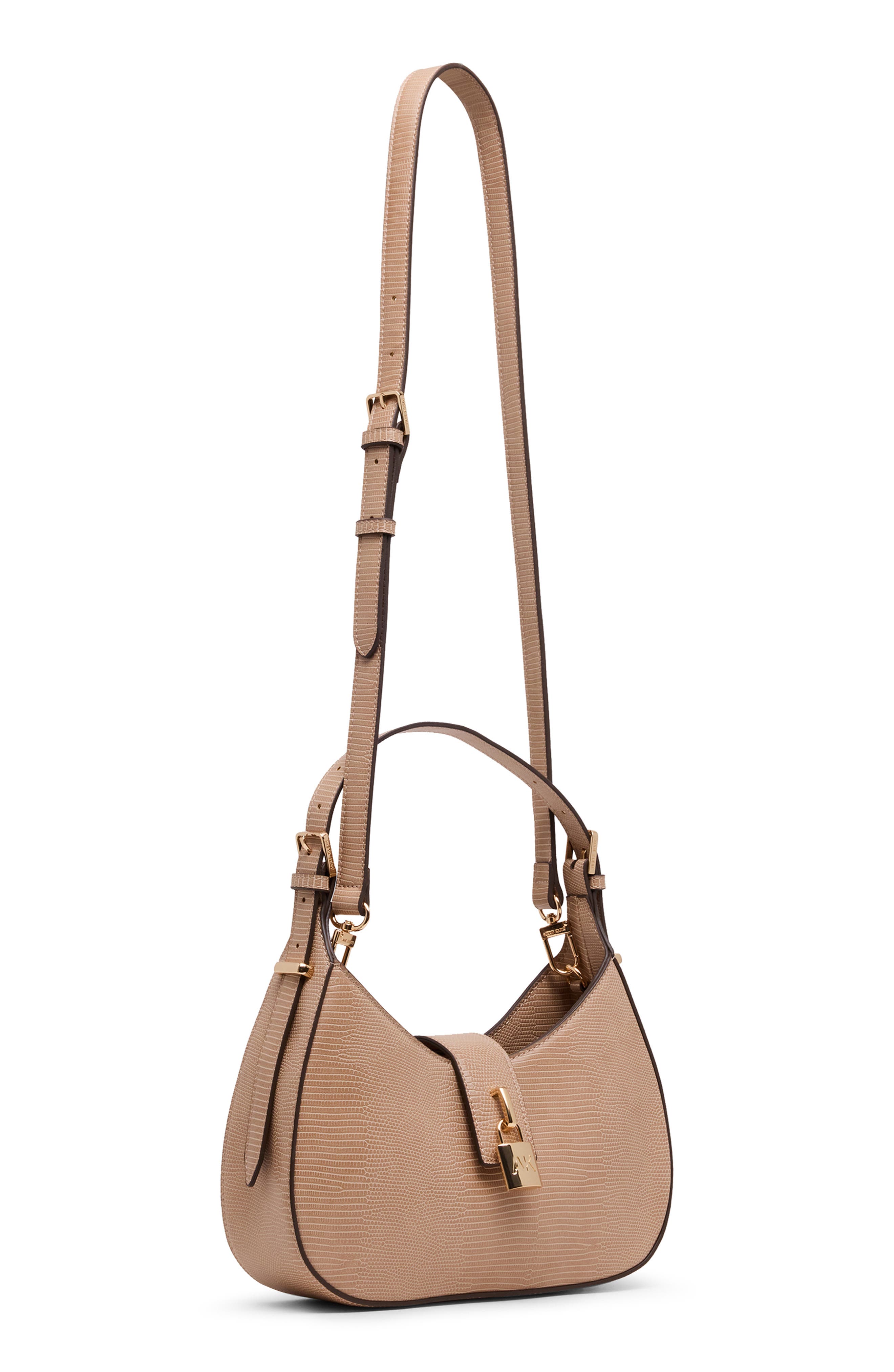 Anne Klein Curved Shoulder Bag, Alternate, color, Mocha