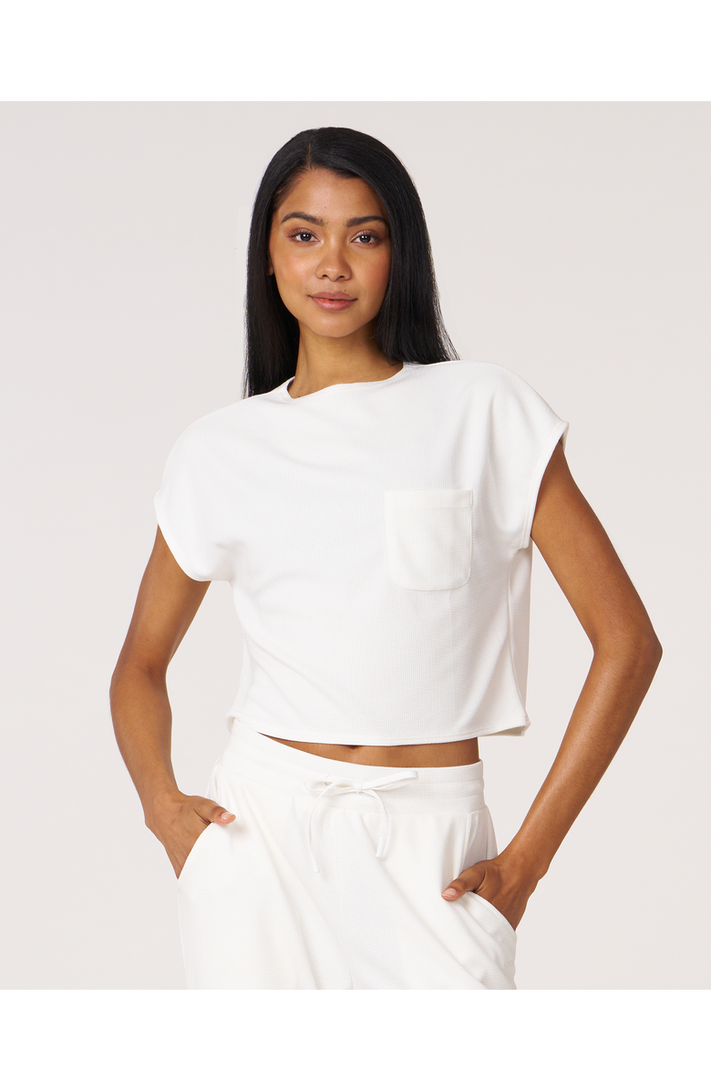 Rebody Active Retreat Pocket Waffle Tee, Alternate, color, White