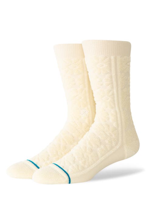 Daisy Combed Cotton Blend Terry Crew Socks