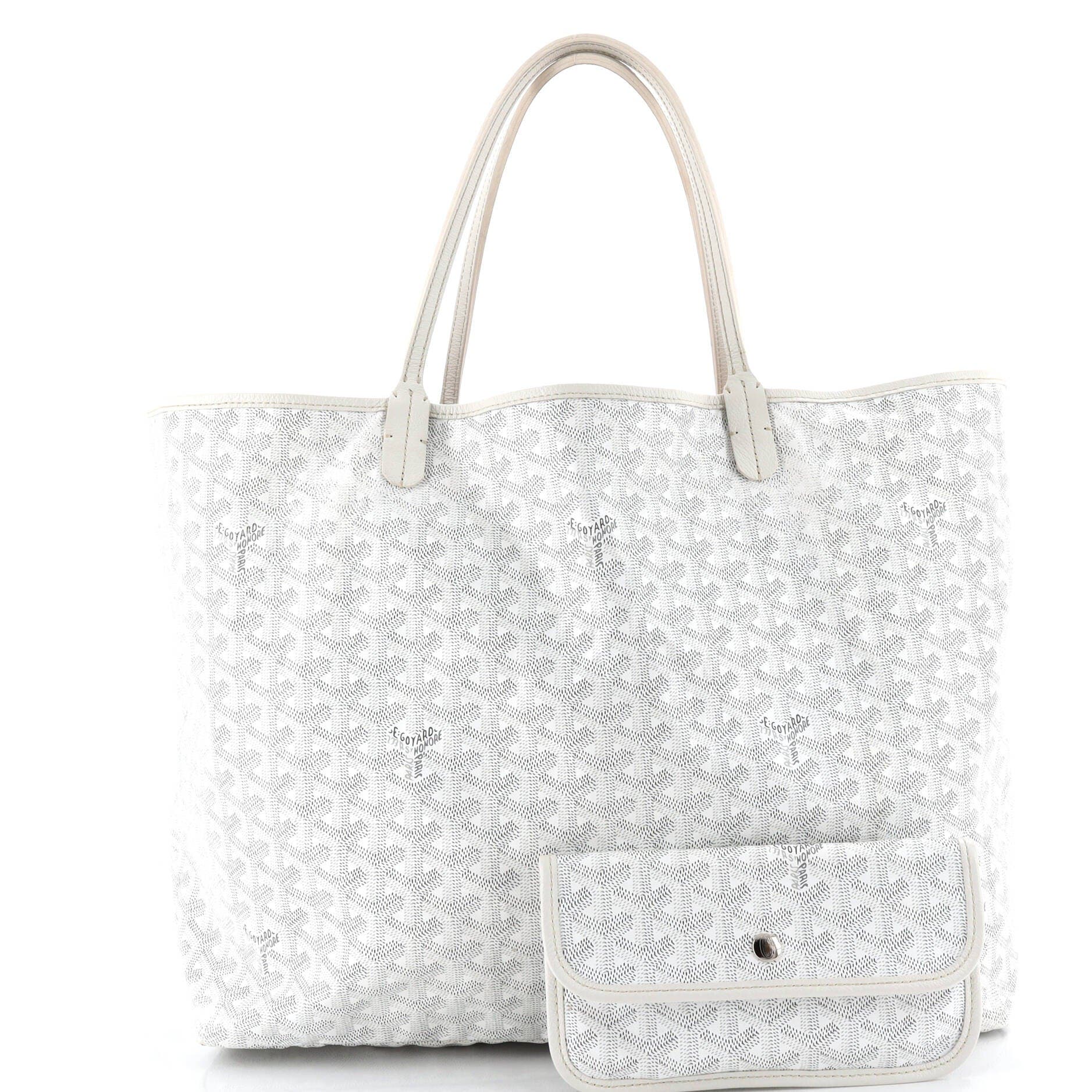 Pre-Owned Goyard Saint Louis Tote Coated Canvas GM, Alternate, color, White