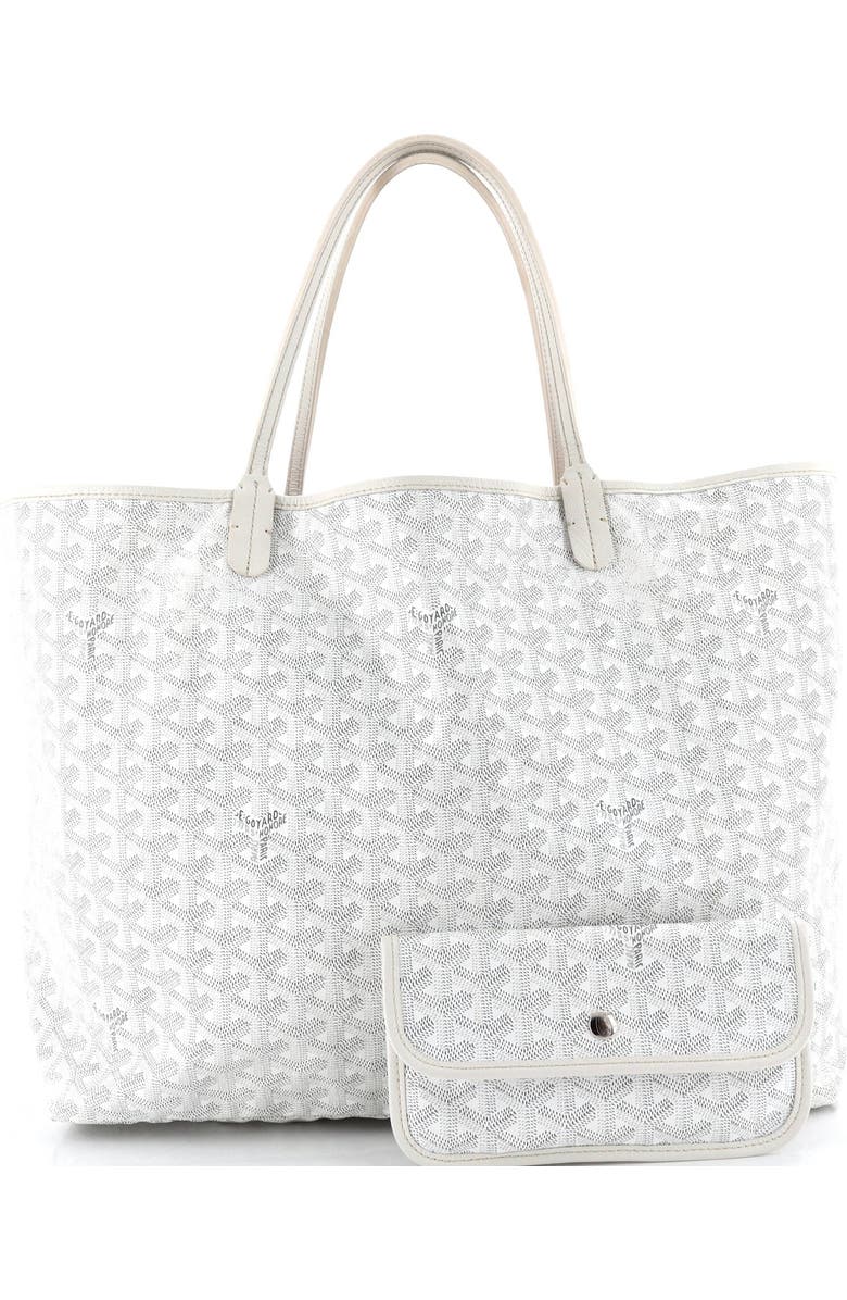 Pre-Owned Goyard Saint Louis Tote Coated Canvas GM, Alternate, color, White